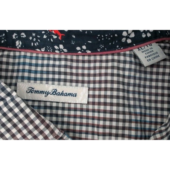 Tommy Bahama Mens Coasta Ikat Plaid 100% Pima Cotton Shirt Size XL Ombre Check‎ - Picture 5 of 5